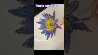 Water lily drawing  flowersdrawing processvideo [upl. by Rhyne460]