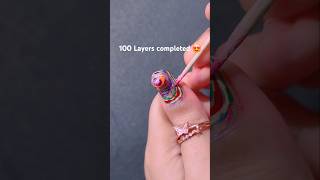 100 Layers 😍❤️ nailpolish naildesigns nails [upl. by Eiwoh]