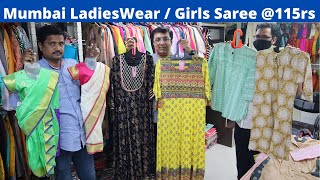 Ladies Wear amp girls Wear Saree Wholesale 115rs Mumbai  Indian Fashion [upl. by Wenda968]