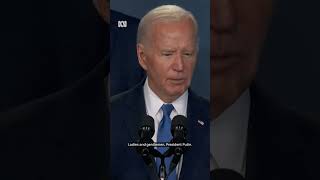 Joe Biden mistakenly calls Ukrainian president Putin  ABC News [upl. by Anined]