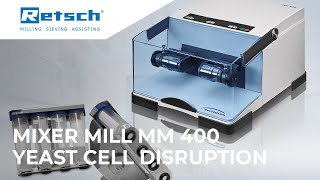 Mixer Mill MM 400  Yeast cell disruption RETSCH mixermill laboratoryinstruments [upl. by Burtie]