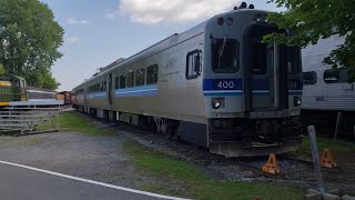 TRAINS AMT Ex Deux Montagnes Line EMU cars plus CN End Cab Switcher at Exporail Museum [upl. by Tory]