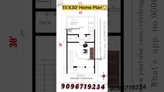 15X30 Small House Plan 🏠 450Sqft House Plans  Village Home Design 🏠 450sqft [upl. by Euphemie447]