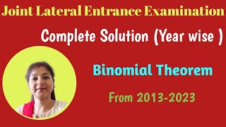 Solution of Binomial Theorem problems of JLEE from 20132023Mathematics [upl. by Hedley]