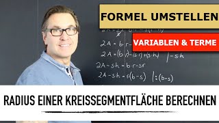 Wie kann ich eine Formel umformen  Flächenformel Kreissegment umstellen  Äquivalenzumformung [upl. by Atiek896]