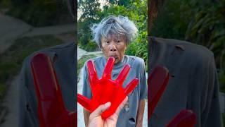 Kind grandpa eats watermelon hand 🍉 watermelon ice cream 🍓 beautiful shorts [upl. by Ijuy]