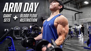 GIANT SETS amp BLOOD FLOW RESTRICTION FOR MASS  Tristyn Lee ARM DAY [upl. by Nady862]