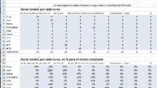 control de turnos semanal en excel [upl. by Jordon]