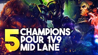 5 CHAMPIONS POUR 1V9 MID LANE [upl. by Aetnahc581]