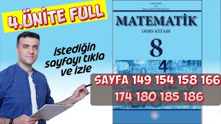 8sınıf Matematik MEB Ders Kitabı 4ünite Full çözümleri Sayfa 149 154 158 166 174 180 185 186 [upl. by Winthrop]