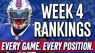 Week 4 Rankings  All Positions amp All Games  2023 Fantasy Football Advice [upl. by Weidner710]