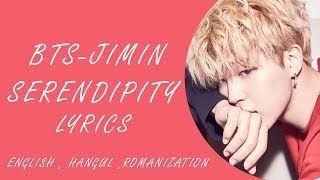 Serendipity lyrics  BTS JIMIN color coded Hangul  romanization  English [upl. by Tolecnal]