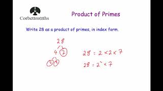 Product of Primes  Corbettmaths [upl. by Cave]