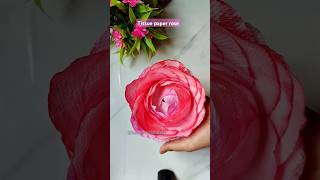 Tissue paper rose diy🌹shorts tissuepaperflower diy youtubeshorts shortfeed ytshorts [upl. by Kunin947]