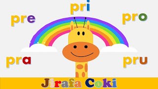 Sílabas pra pre pri pro pru – La Jirafa Coki ☺ videos educativos para niños [upl. by Meredeth993]