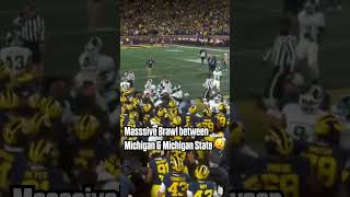 MASSIVE brawl between Michigan Wolverines amp Michigan State Spartans 😧 michigan [upl. by Adyol]