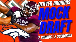 Broncos 2024 MOCK DRAFT  2 Scenarios Rebuilding the right way [upl. by Eerdna]