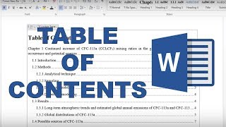 How to make a table of contents in word [upl. by Yesnyl797]