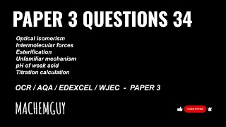 A LEVEL CHEMISTRY EXAM QUESTION WALKTHROUGH  PAPER 3 QUESTIONS 34 [upl. by Airamahs]