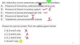 NEET 2023 Q187 Chordates characterisitc features  ventral heart coelomate closed circulatory [upl. by Amado]