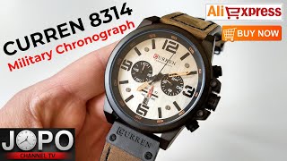 CURREN M8314 Military Chronograph Watch│Curren Watch Review│Subtitles [upl. by Edeline]