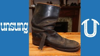 VINTAGE Mystery Engineer Boots Full Restoration and Recraft [upl. by Dougherty]