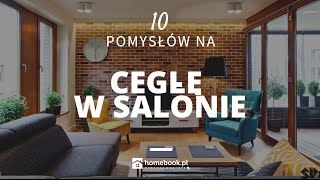 Cegła na ścianie w salonie  10 pomysłów nowoczesny salon projekt salonu [upl. by Paul]