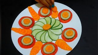 5 Easy Salad design Salad Decorations Ideas in Plate Step by Step Neelam Ki Recipes [upl. by Esertap385]