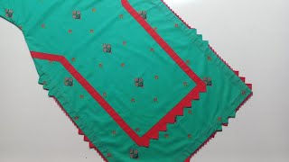 Highly demanded kameez Chakdaman design makingFront side shirt designing with border and triangles [upl. by Llennaj]