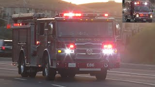 Contra Costa County Fire Protection Dist Engine 86 amp ConCoEMS AMR Medic 55 Responding [upl. by Yeldar]