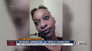 Woman arrested in triple homicide had prior murder charge dismissed [upl. by Forlini]