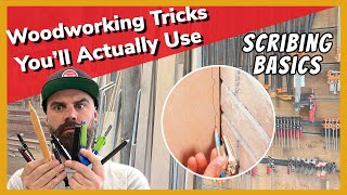 Woodworking Tricks Youll Actually Use  How to Scribe to an Uneven Wall [upl. by Liatris]