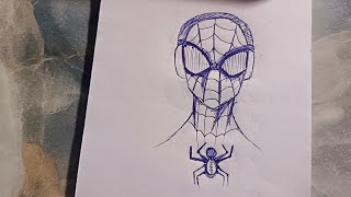 How to Make SPIDER MAN Drawing with Ball Pen ❤ [upl. by Sinoda163]