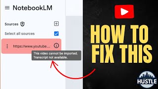 NotebookLM How to Fix the YouTube quotTranscript Not Availablequot Error [upl. by Andromache]