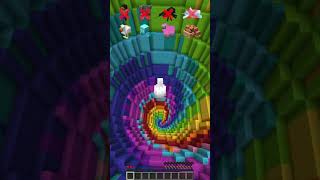 Rainbow Dropper vs Falling Mobs meme minecraft shorts [upl. by Sibel]