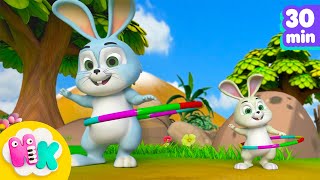 Petit lapinou petit lapin 🐰  Chansons avec des animaux pour Enfants  HeyKids en Français [upl. by Strep]