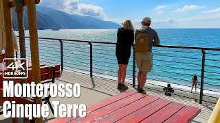 🇮🇹 Monterosso al Mare The most lively village in Cinque Terre walking tour April 4K HDR Italy [upl. by Ariaic948]