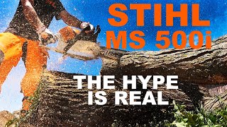 STIHL MS 500i  MOST AWESOME SAW SHE IS A SCREAMER [upl. by Orfield940]