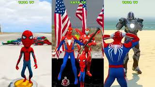 GTA V SUPERHERO BATTLE SPIDERMAN 🆚 VENOM  COFFIN DANCE MEME 2024 trending superhero [upl. by Rebmak]