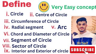 Define Circle ⭕ circumference Radial segmentchord Diameter segment sector of circle 🥰💯 [upl. by Hay]