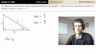 Zadanie 27  Matura próbna 23 listopad 2011 [upl. by Tamberg443]