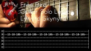 Free Bird Guitar Solo Lesson  Lynyrd Skynyrd with tabs [upl. by Gladstone]