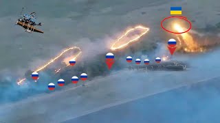 Horrifying Ukrainian Dragon drone for the first time viciously burnout Russian infantry in Pokrovsk [upl. by Pooley688]