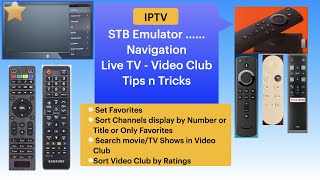 STB Emulator  TV and Video Club Navigation  Part1 [upl. by Eiahpets]