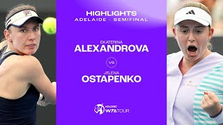 Ekaterina Alexandrova vs Jelena Ostapenko  2024 Adelaide Semifinal  WTA Match Highlights [upl. by Enelyw890]