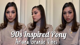 90s Inspired Ponytail  Flipped Hair  Ariana Grande Inspired Hairstyle [upl. by Airetal]