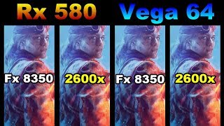 Battlefield 5 Rx 580 vs Vega 64 vs Fx 8350 vs Ryzen 5 2600x FRAMERATE [upl. by Atteniuq]