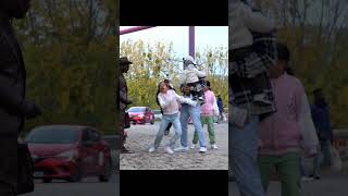 Dont kick the dog🤣🤣🤣statueprank cowboyprank comedy [upl. by Dorine]