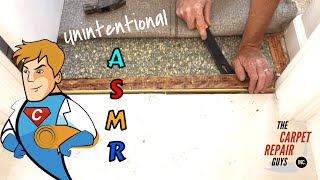 Unintentional ASMR carpet to tile repair 30 min [upl. by Aunson]