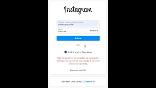 Não foi possível se conectar ao InstagramVerifique se você está conectado à InternetRESOLVEU PMiM [upl. by Alane]